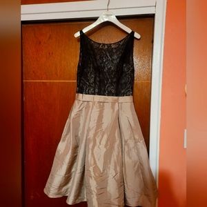 Impression Bridal black and gold dress